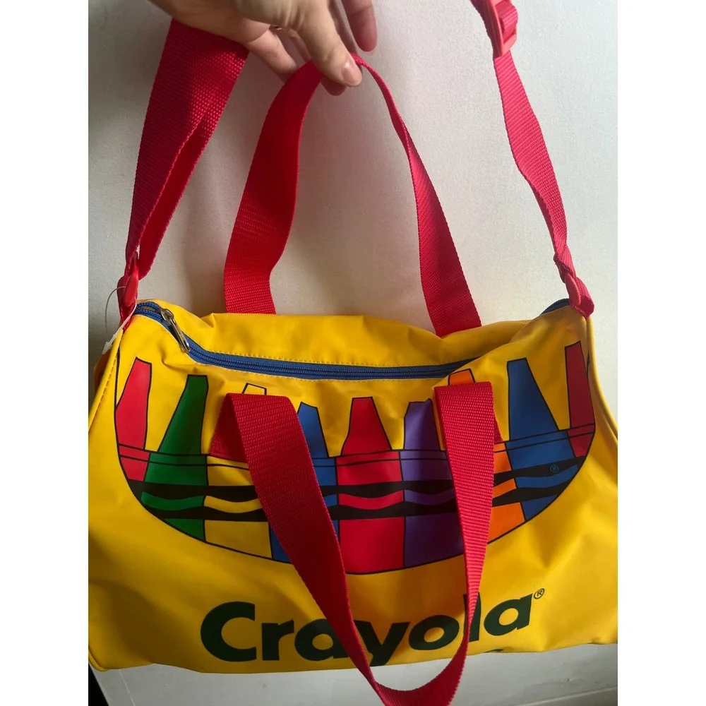Vintage Crayola Carryalong Bag by Aetna NOS New With Tags Yellow Rainbow School